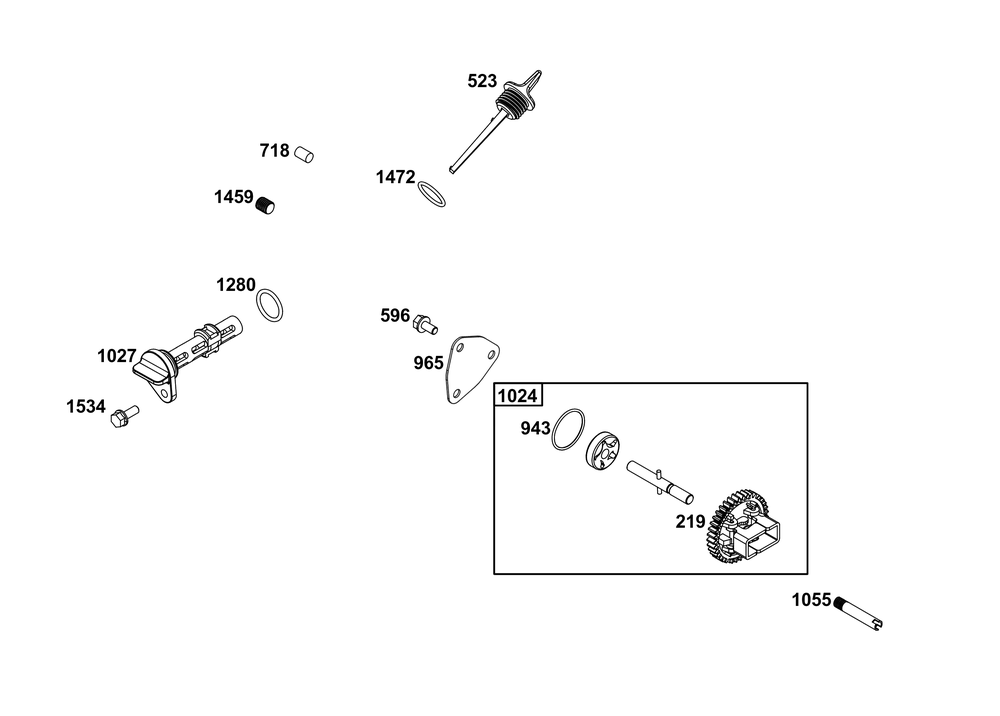 Lubrication Group Diagram and Parts List for 181D02-0005-01 100000 - 19Z999 Briggs and Stratton Engine